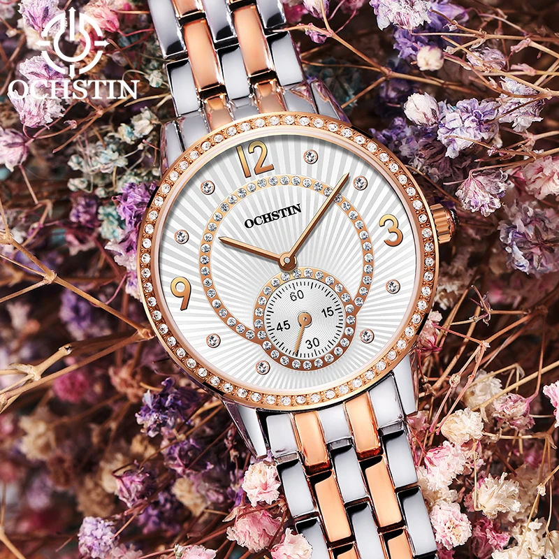 

OCHSTIN Diamond Dial Quartz Luxury Watch for Women Fashion Elegant Ladies Watches Stainless Steel Waterproof Women's Wristwatch