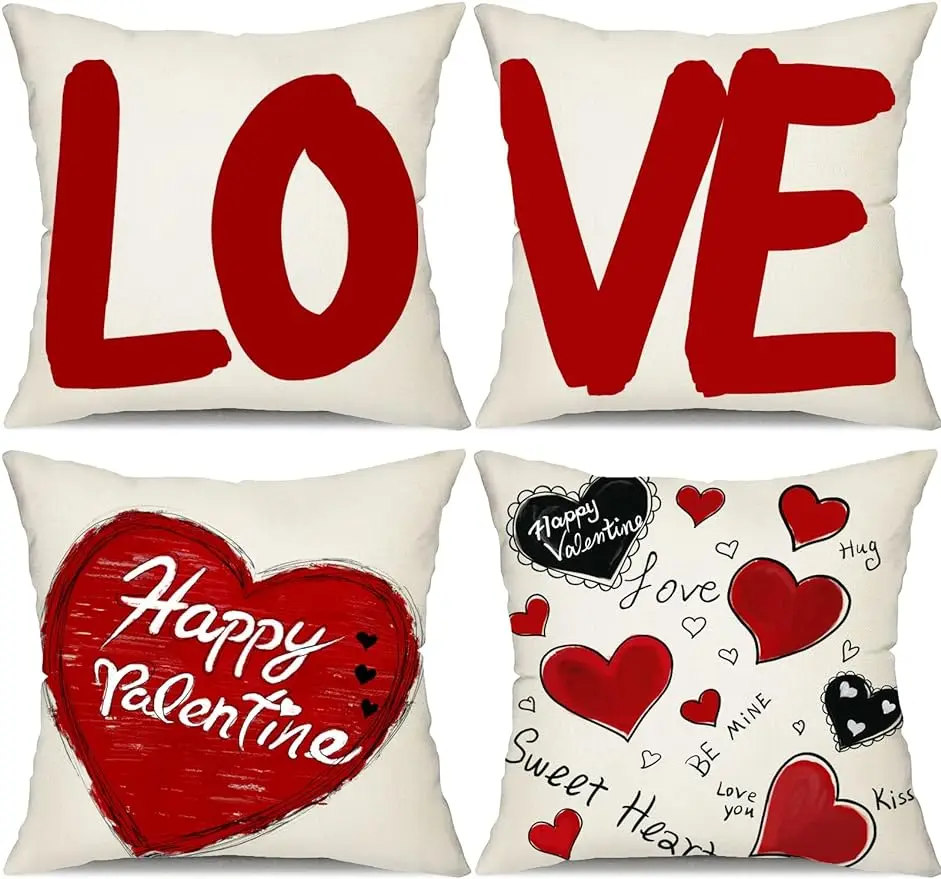 Valentine's Day pillowcase love sweetheart Kiis hug pillowcase sofa sofa home décor cushion cover.45X45cm