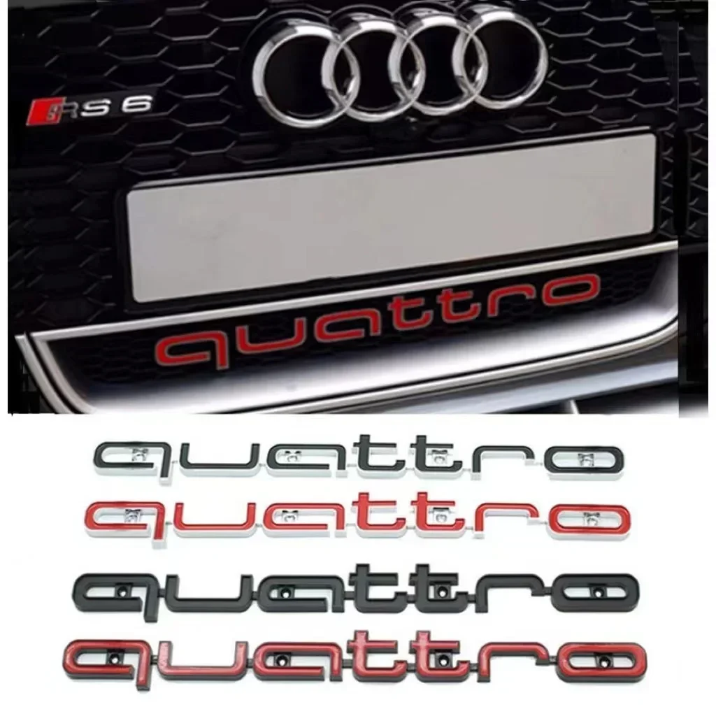 Emblema da grade dianteira do carro 3d abs para audi quattro logotipo a3 a4 a5 a6 a6l a7 a8 q3 q5 q7 s3 s4 s5 rs3 rs4 rs6 acessórios de crachá