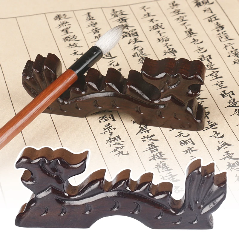 Dragon Shape Calligraphy Pens Brush Holder Wooden Pen Rack Office Supplies Calligraphy Brush Holder Pen Rack Rest Stand New