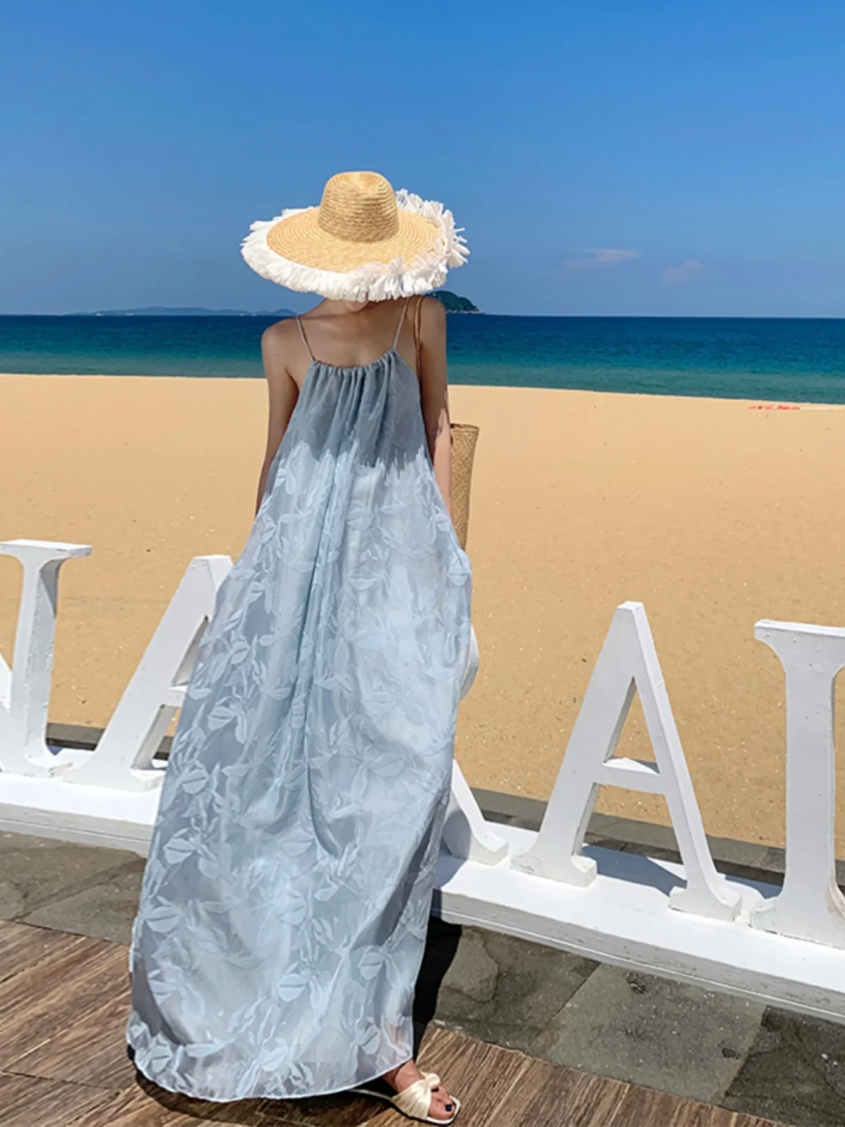 Beach Vaion Floral Print Off-oulder Strapl Dr Beautiful Island Sle Casual Loose Waist Skirt A-Line Summer Dr