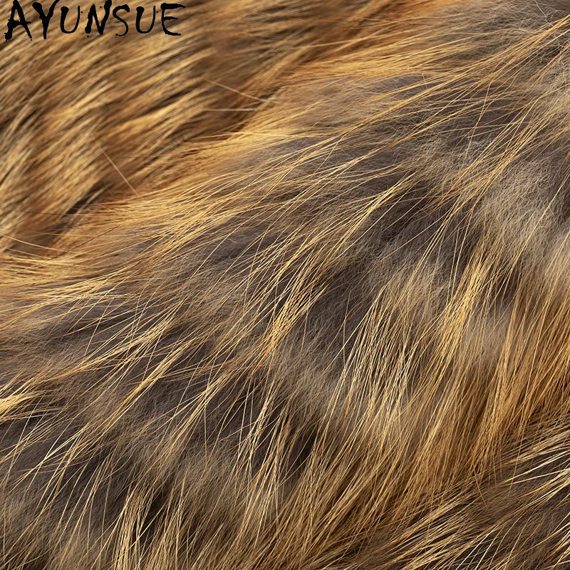 AYUNSUE Real Fox Fur Coat Women Luxury Fur Coats New in Outerwears Elegant Winter Jacket Womens Clothing 2025 Abrigo Mujer