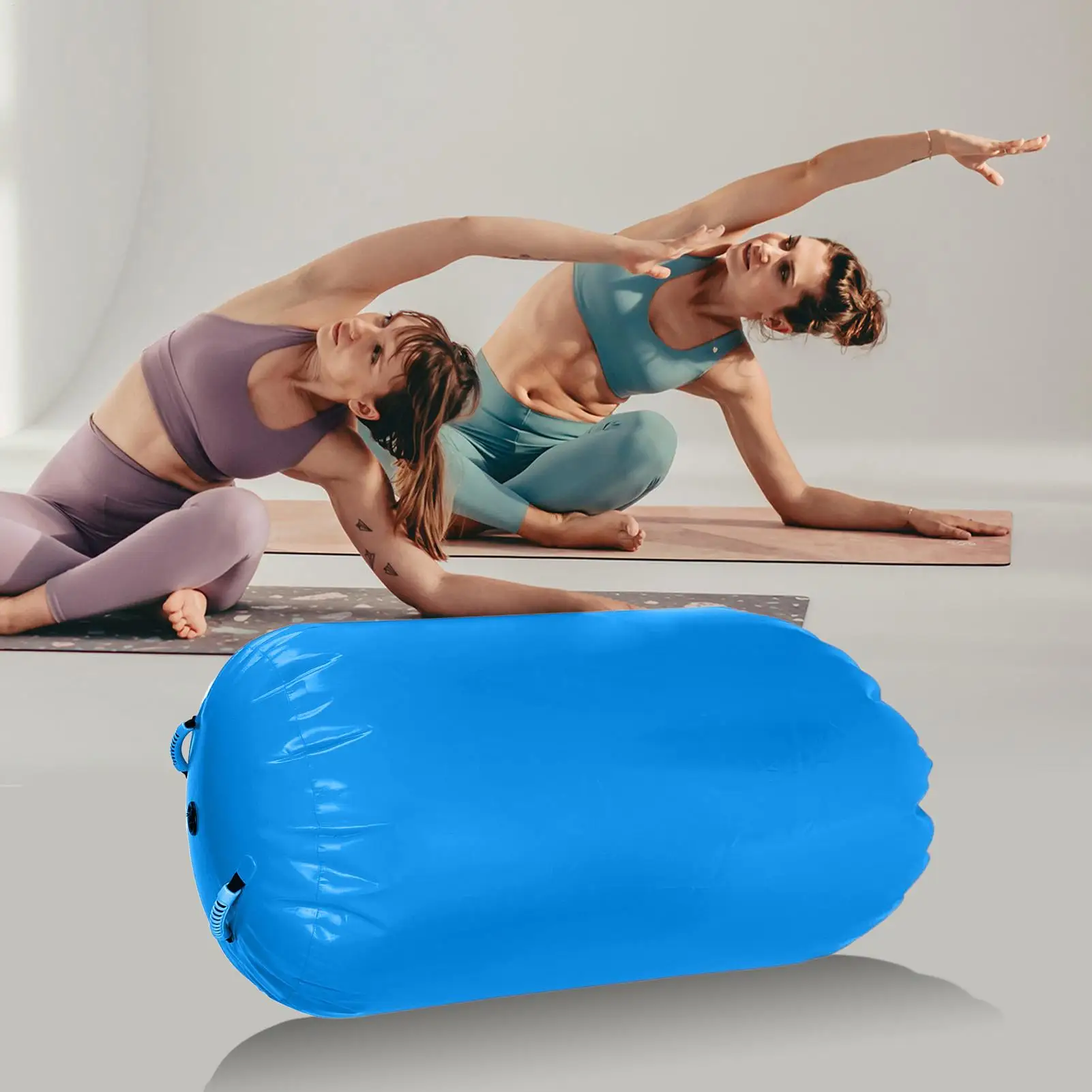 

Gymnastics Barrel Inflatable Gymnastics Roller Tumbling Mat With Pump Back Handspring Trainer For Dance Yoga Cheerleading