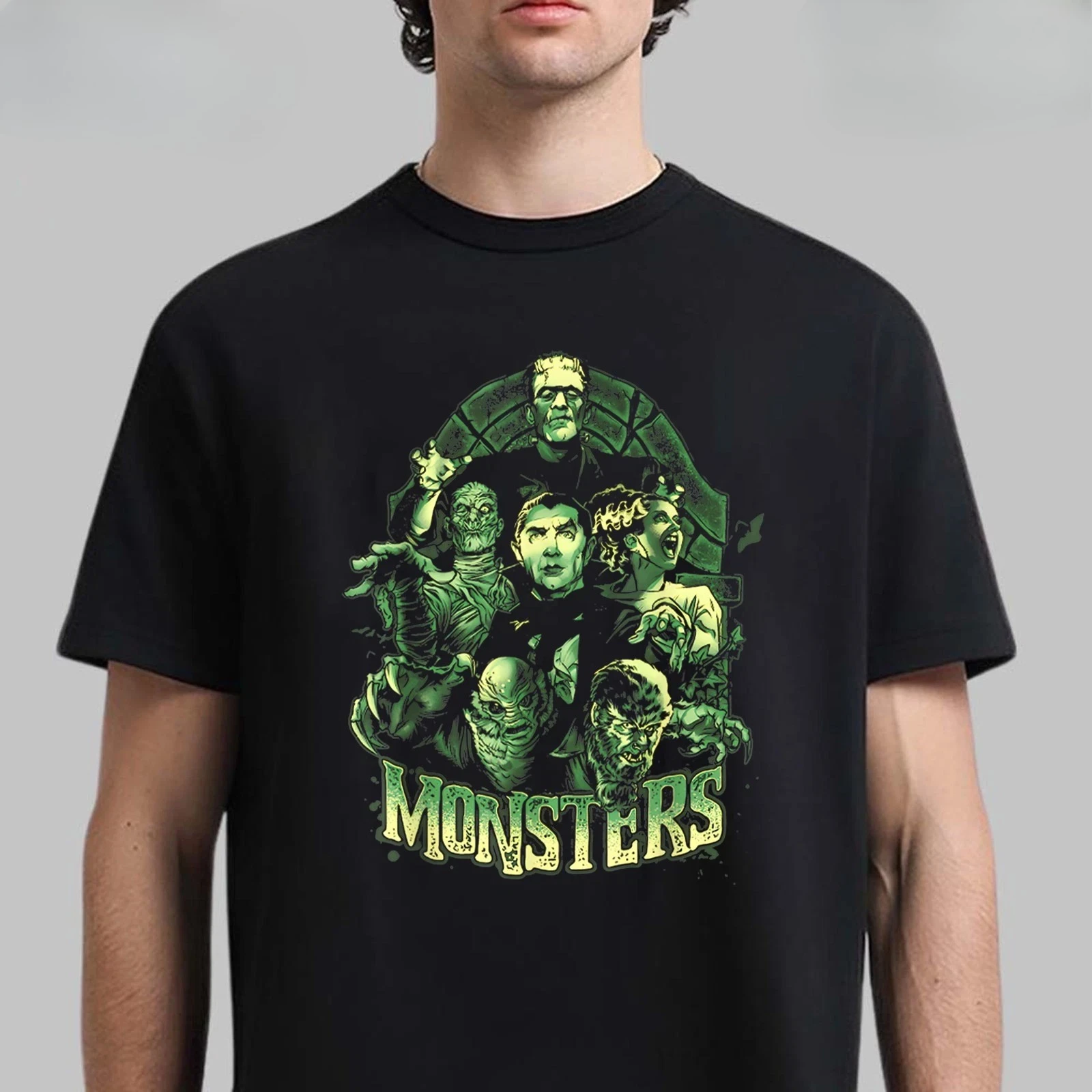 تي شيرت Monster Mash Frankenstein لعشاق أفلام الرعب - متعدد الألوان الفاخرة الراقية لكل من الرجال والنساء، قميص Y2k للصيف