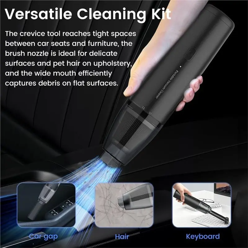 ABBP-Cordless Handheld Vacuum Powerful Suction Ultra-Lightweight Portable Car And Home Vacuum For Pet Hair Quick Type-C Charging