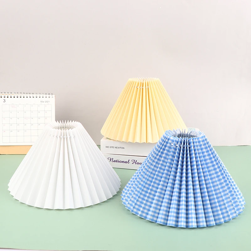 High Quality Hotel Pendant Lampshade Pleated Fabric Table Lamp Bedroom Bottom Opening Bedroom Bedside Multiple Colors Available