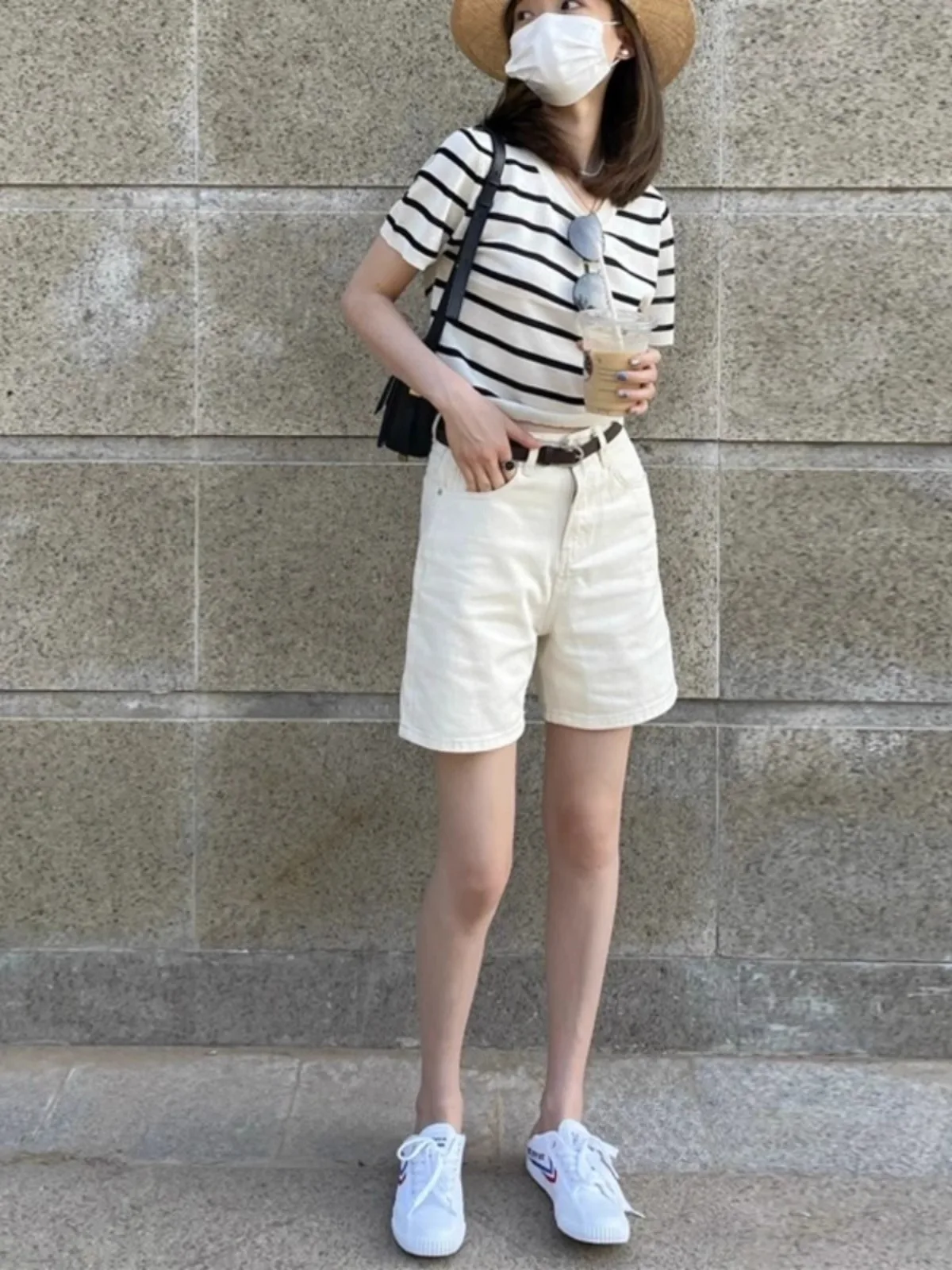 

High Waist Wide Leg Five-Point Denim Shorts Women's High Slimming Versatile Summer New Loose Trendy Spicy Girl Shorts