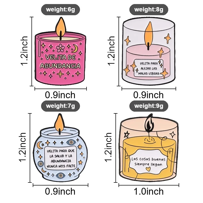 Cute Lucky Wish Enamel Pins Cartoon Blessing Candle Metal Brooches Fashion Lapel Badge Backpack Clothes Jewelry Gift for Friends