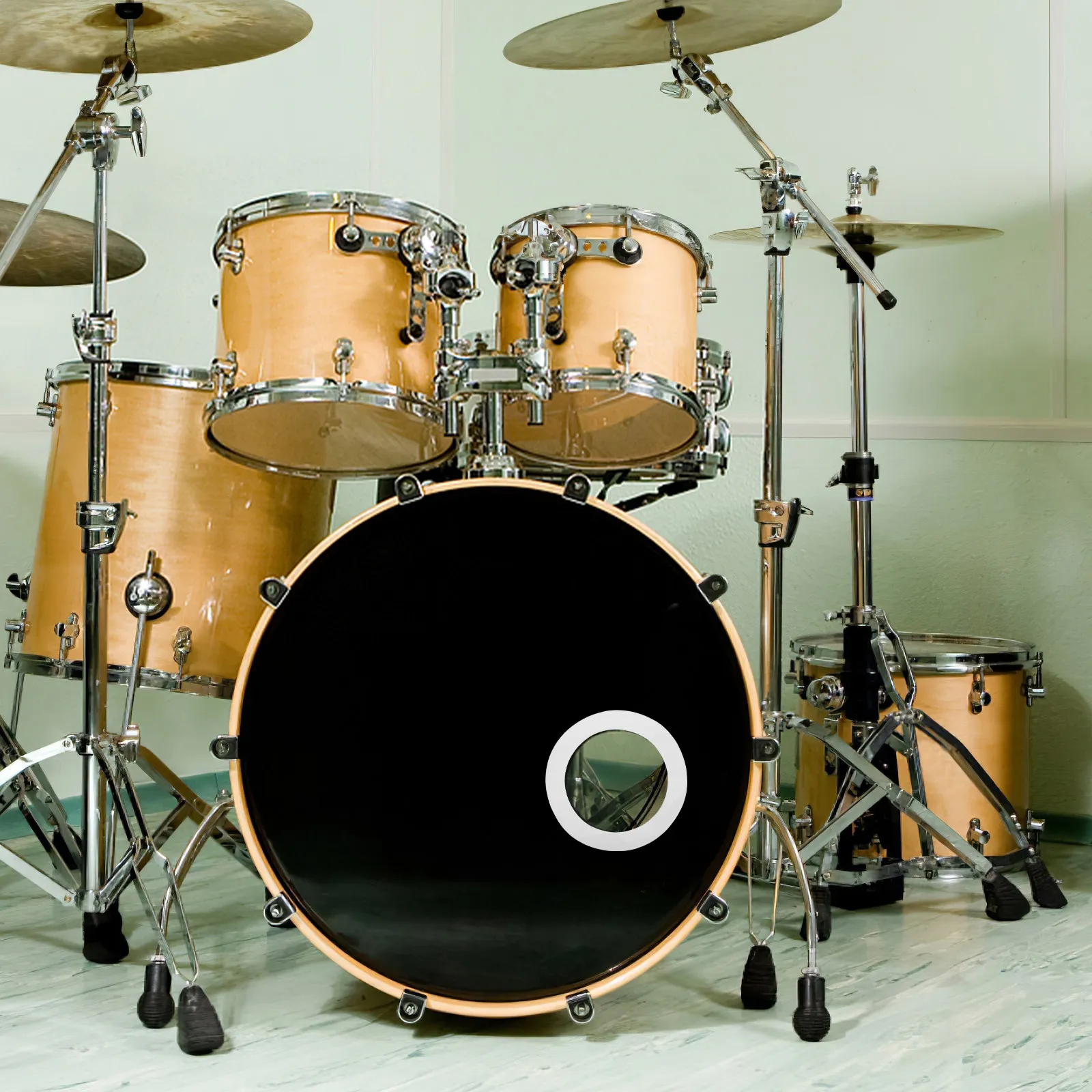 Bass Drum Hole Protector Ring Minimalist Design Self Adhesive Pet Material Kick Drum Hoop Guard Opening Buffer Ring Percussion