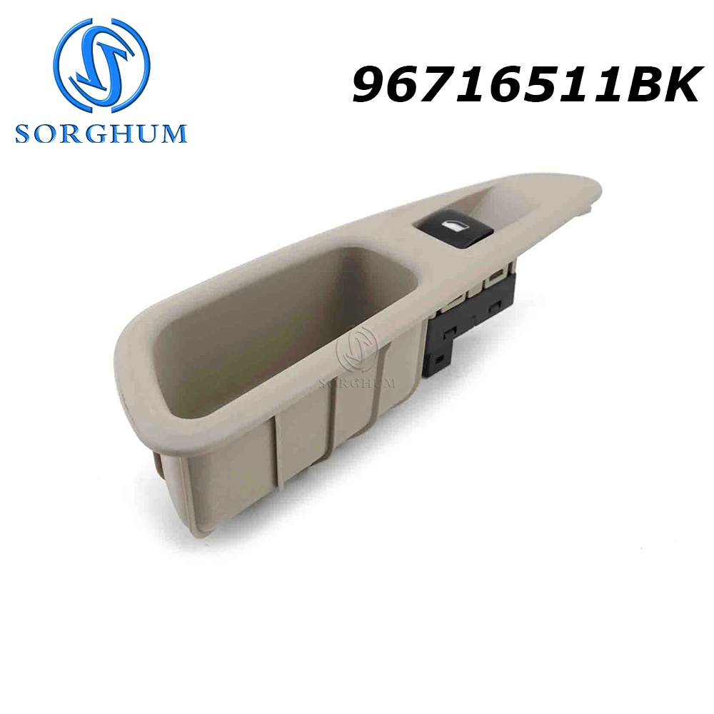 

SORGHUM 96716511BK Rear Left Passenger Power Control Window For Peugeot 408 Glass Lifter Button Switch 4 Pins Car Accessories