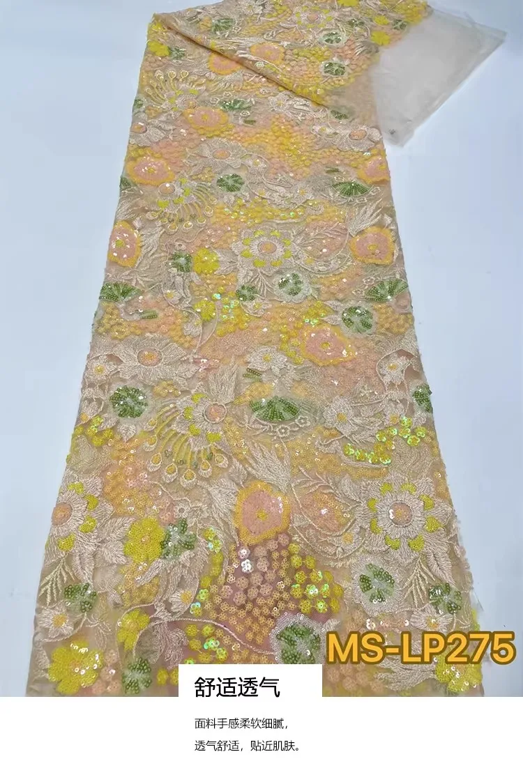 

1yard Exquisite sequin embroidery fabric wedding dresses,evening gowns,cheongsam DIY Fashion Fabric for clothing