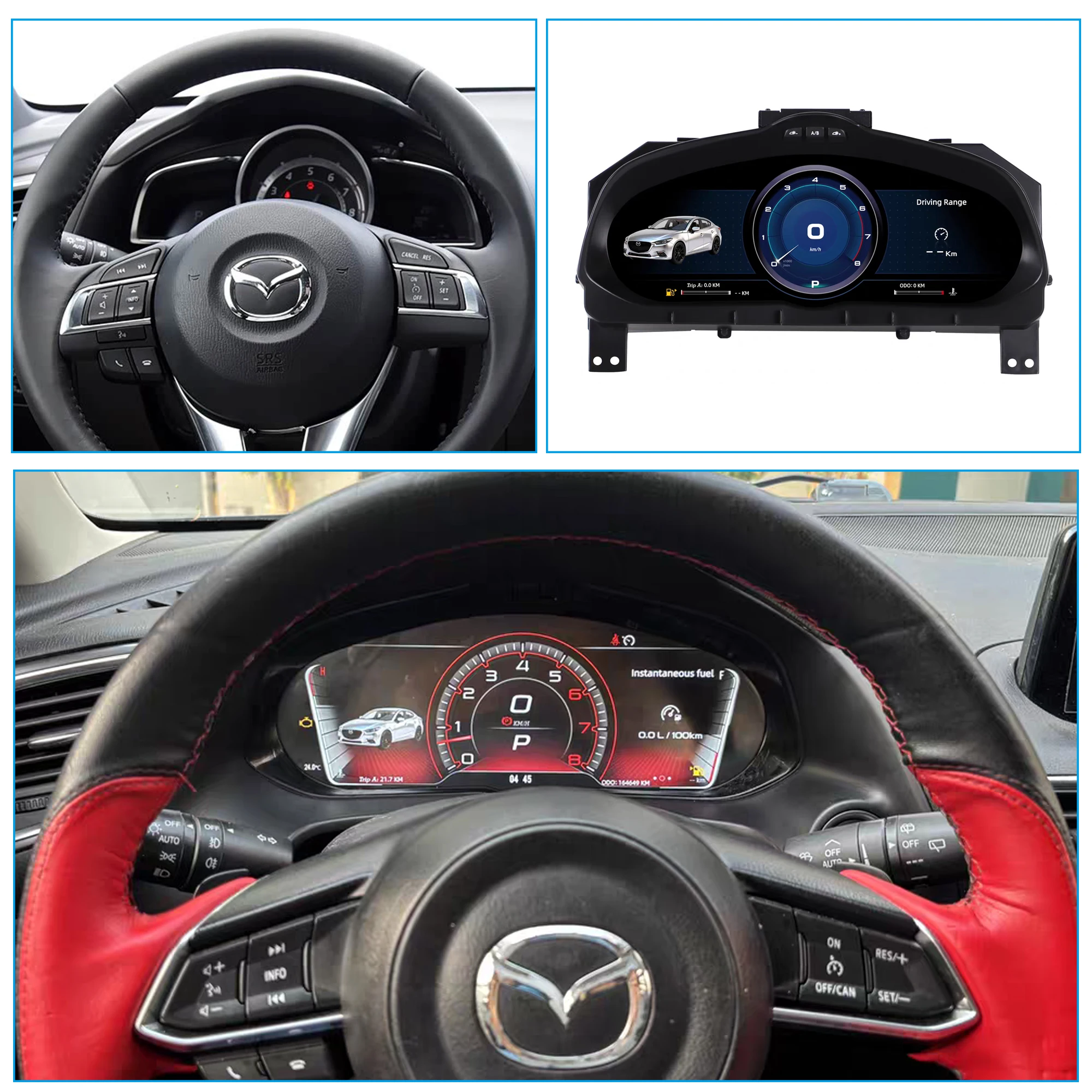 Car HUD LCD Cluster instrument multimedia dashboard Modification For Mazda 3 Axela CX-4 2014-2019 Mulitmedia Panel