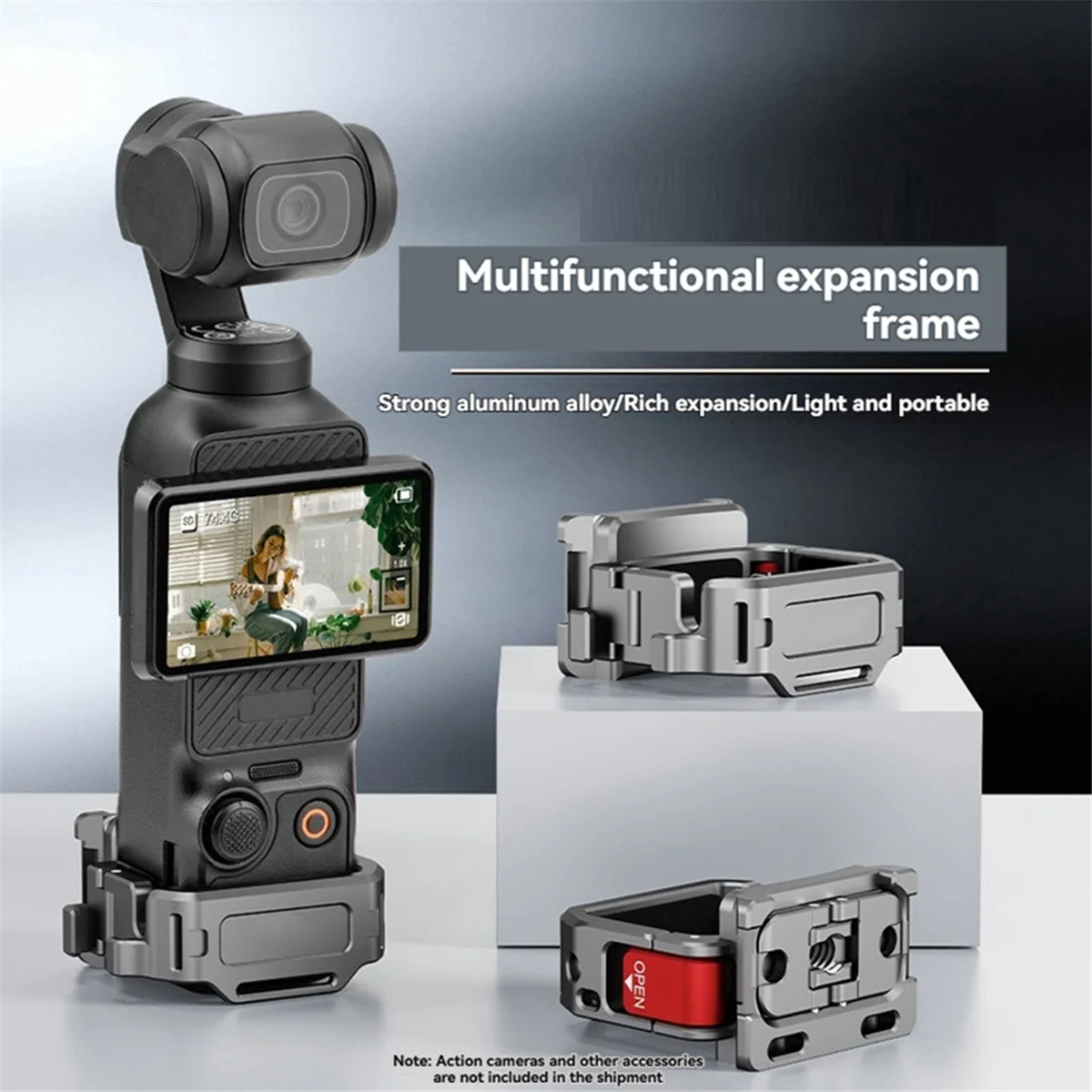 EULM قاعدة تثبيت قوس مغناطيسي ل DJI Osmo Pocket 3 توسيع محول زاوية قابل للتعديل كاميرا سطح المكتب قاعدة حامل حامل