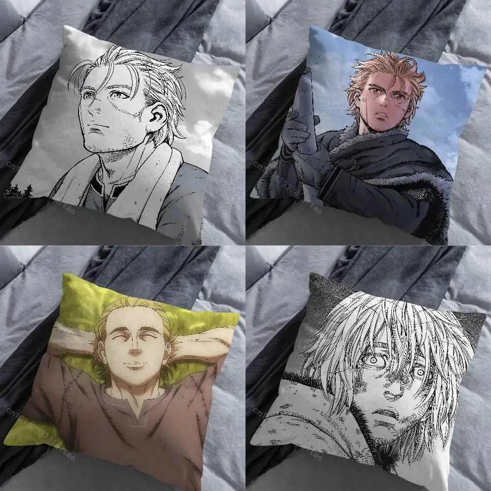 

T-Thorfinn Vinland saga Comics Throw Pillow Case Living Room Sofa Cushion Cover For Home Bedroom Decoration Protector
