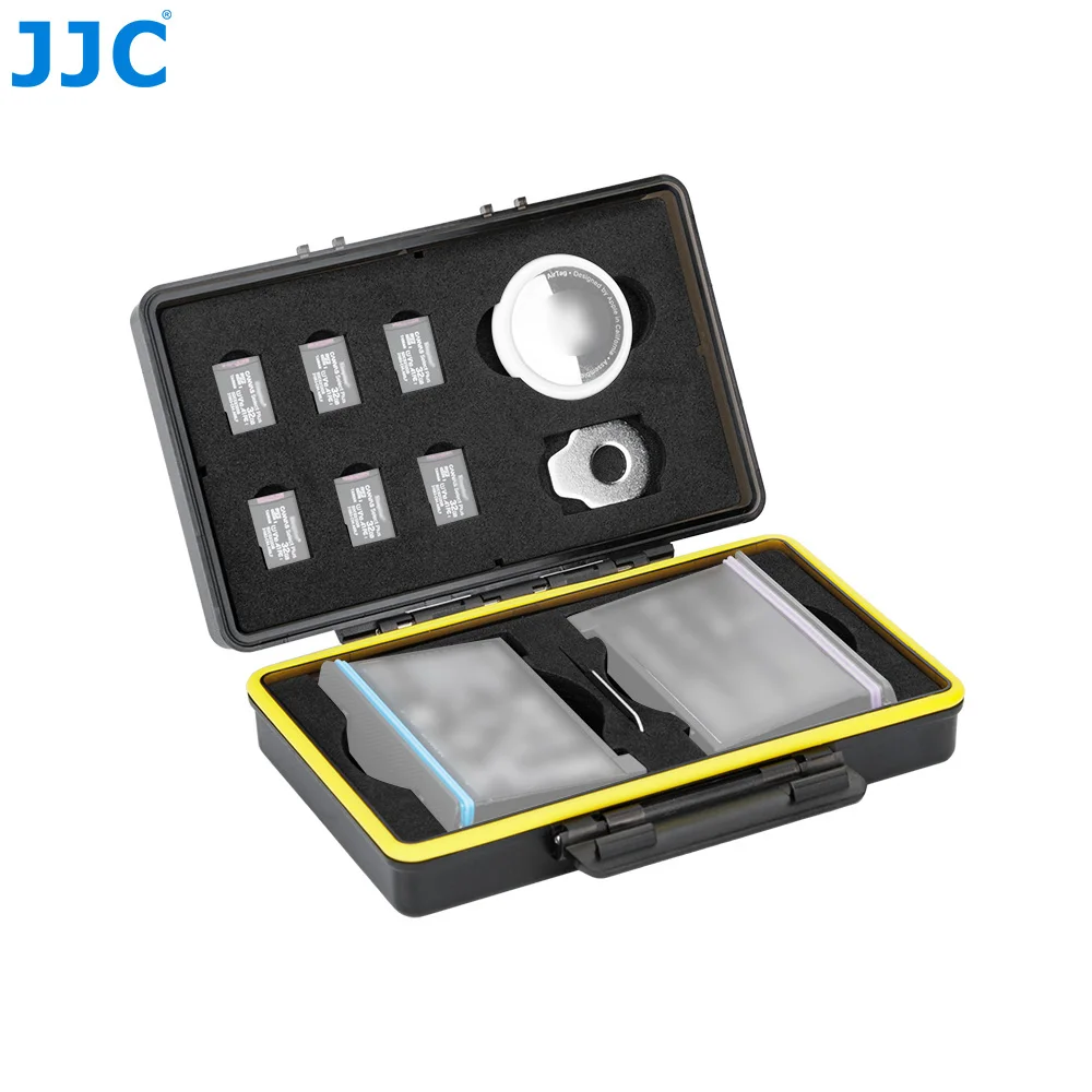 JJC Battery Case Holder for Insta360 X5 X4 X3 Batteries Portable Storage Case for TF Card Memory Card Airtag Storage Box
