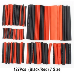 127pcs Heat-shrink Tubing Thermoresistant Tube Heat Shrink Wrapping Kit  Electrical Connection Wire Cable Insulation Sleeving