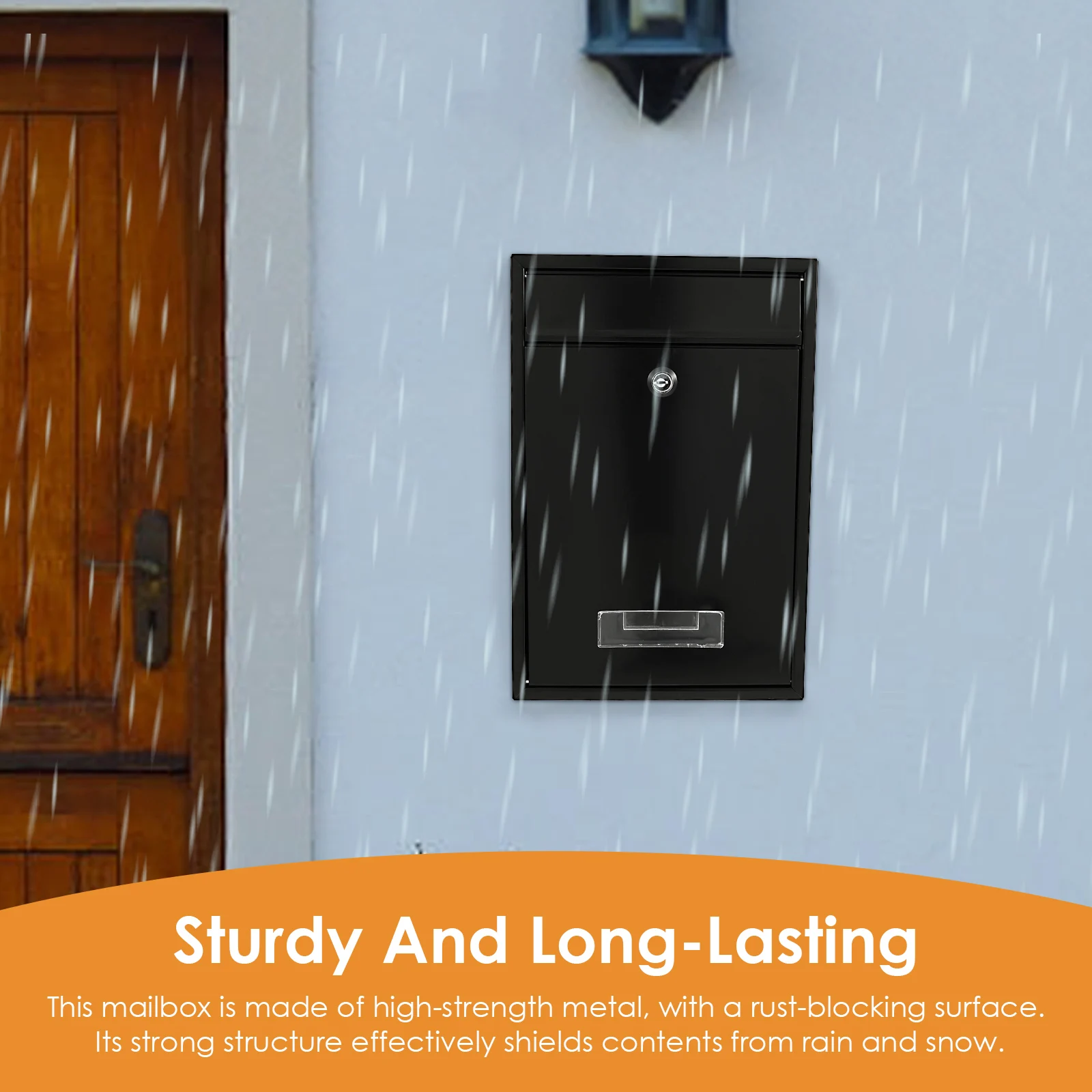 صندوق بريد معدني مثبت على الحائط في الخارج مع قفل مفتاح صندوق توصيل مقاوم للماء للمنزل الخاص في الشوارع