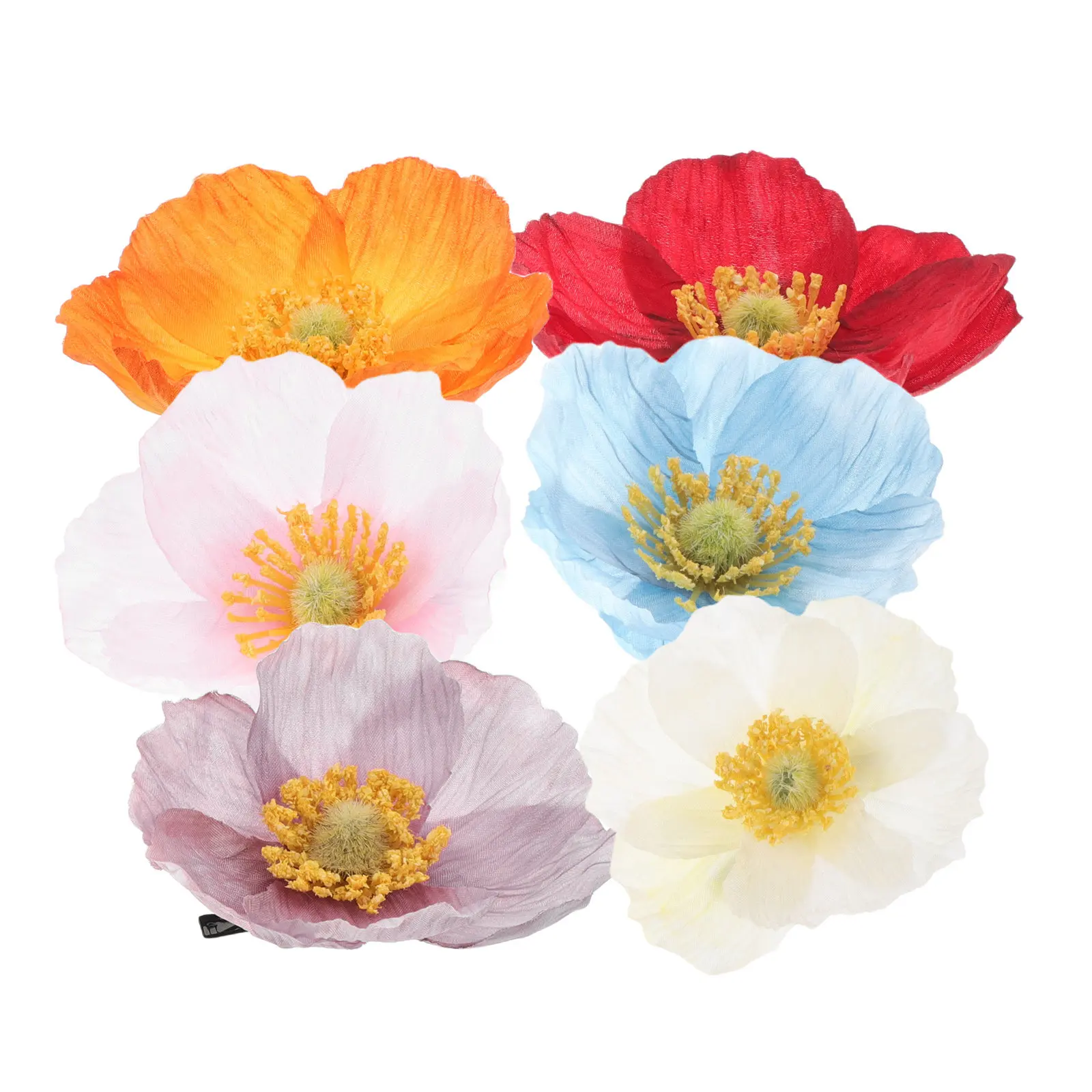 

6Pcs Elegant Chinese Style Flower Hair Clips Women Unique Floral Barrettes for Special Occasions Daily Fashion Hair Decoration