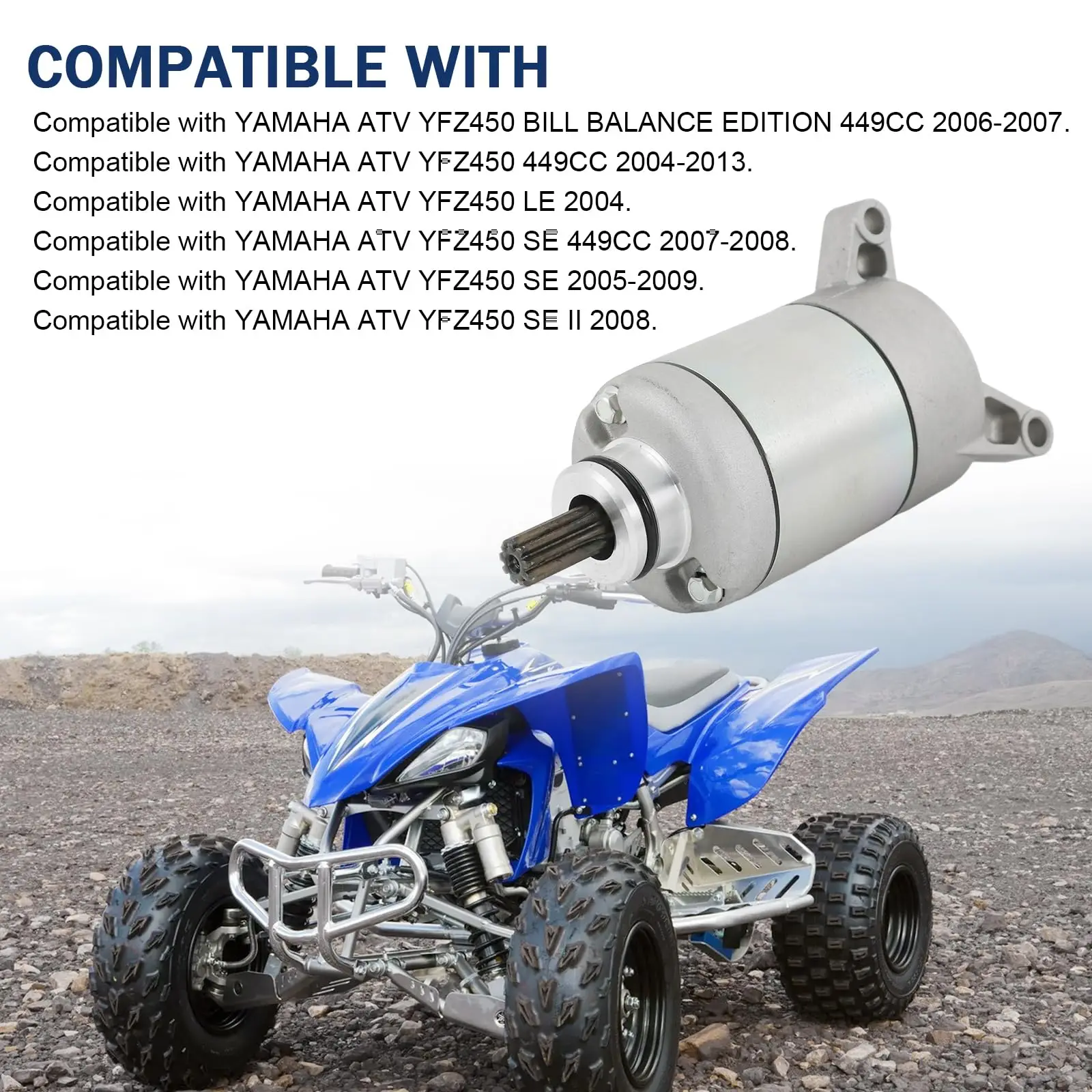 

Замена стартера для квадроцикла Yamaha YFZ450 LE SE YFZ450V 2004-2013 5TG-81800-00-00 5TG-81890-00-00