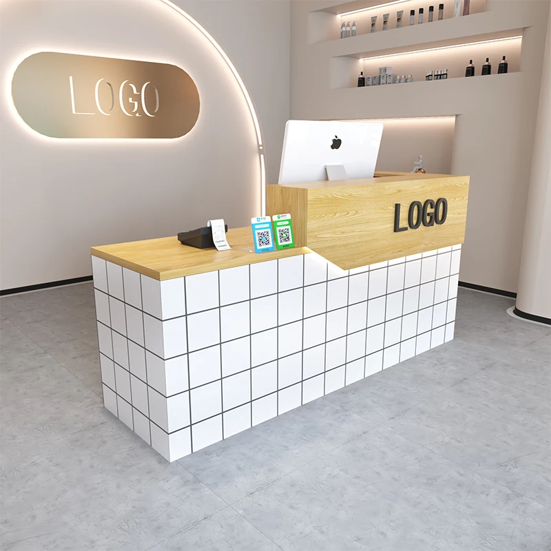

Cashier Computer Reception Desks Corner Commercial Service Elegant Designer Reception Desks Commercial Theke Rezeption Furniture