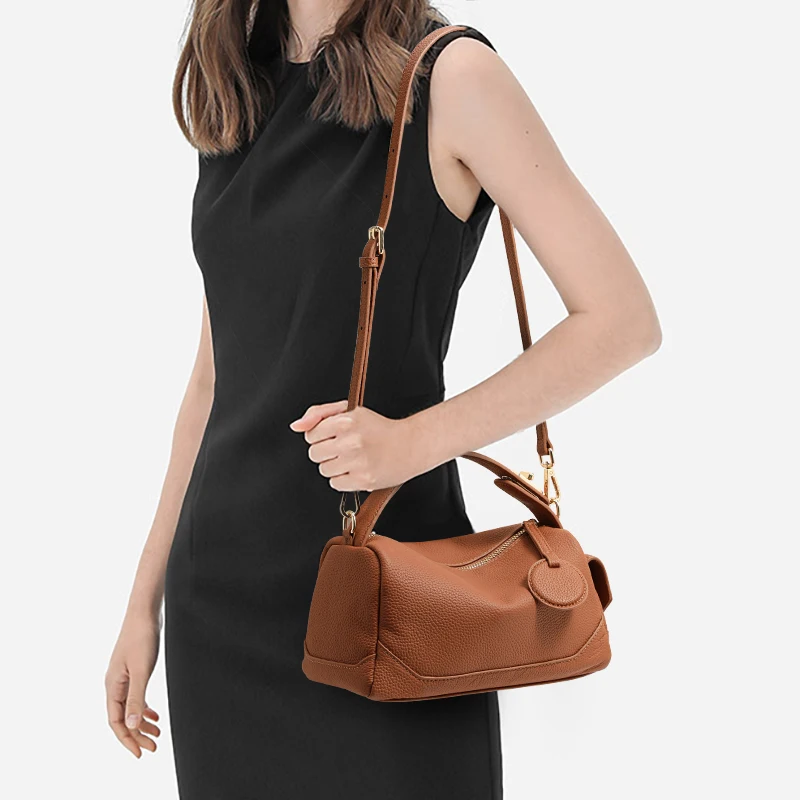

Tote head layer vegetable tanned leather retro genuine leather simple temperament handbag shoulder cross-body bag women's bag