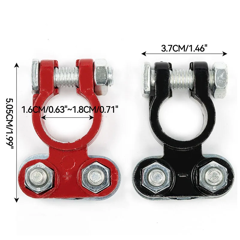 1 Pair Car Battery Terminals Aluminum Alloy Quick Disconnect Main Cable Post Clamp Terminal Screw Connection