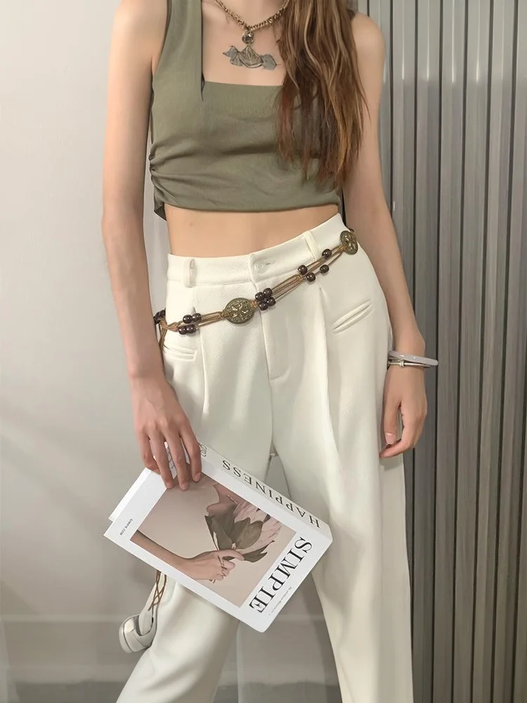 Ретро бабочка с кисточками на талии Y2K модные богемные ремни летние пляжные аксессуары винтажный этнический цветок богемный пояс