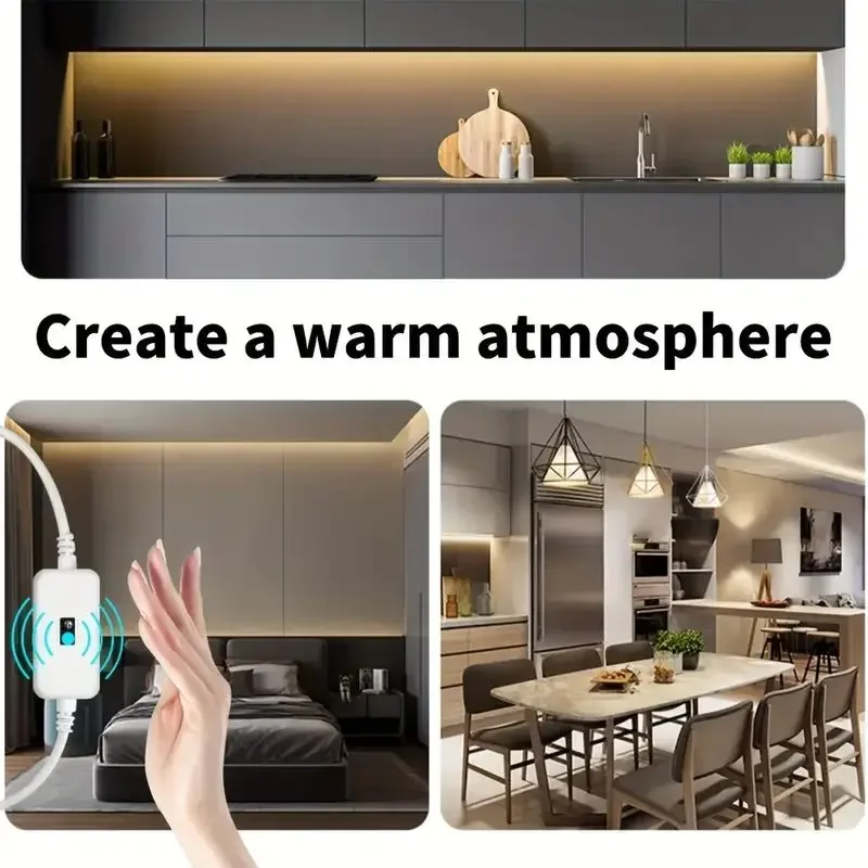 USB LED Neon Strip Light Hand Sweep Sensor Control Dimmable Waterproof Flexible Rope Lamp For Bedroom Living Room DIY Lighting