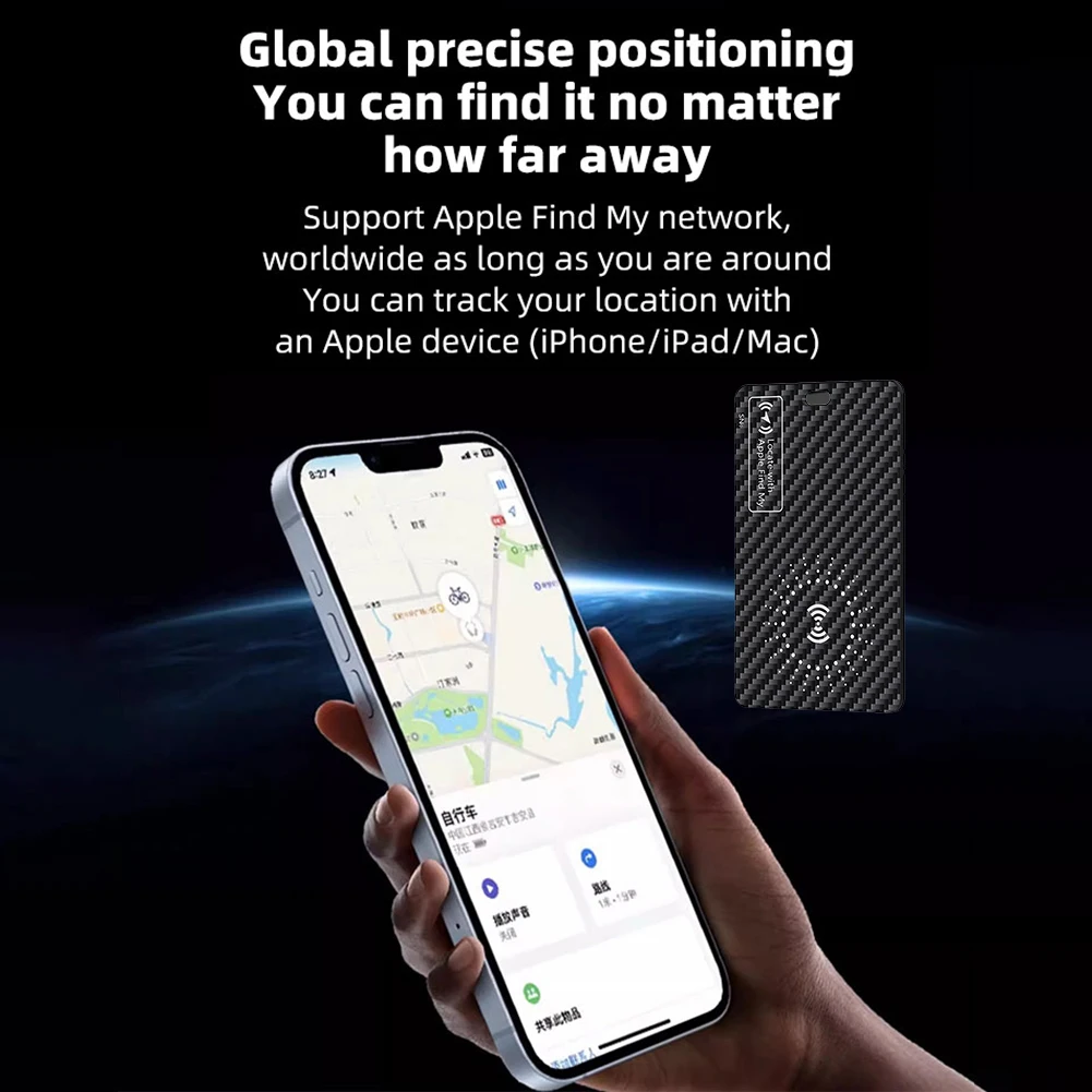 شاحن لاسلكي، بطاقة تتبع الشحن، موقع المحفظة، بطاقة تعقب GPS المقاومة للماء، يعمل مع Apple Find My App Tracker