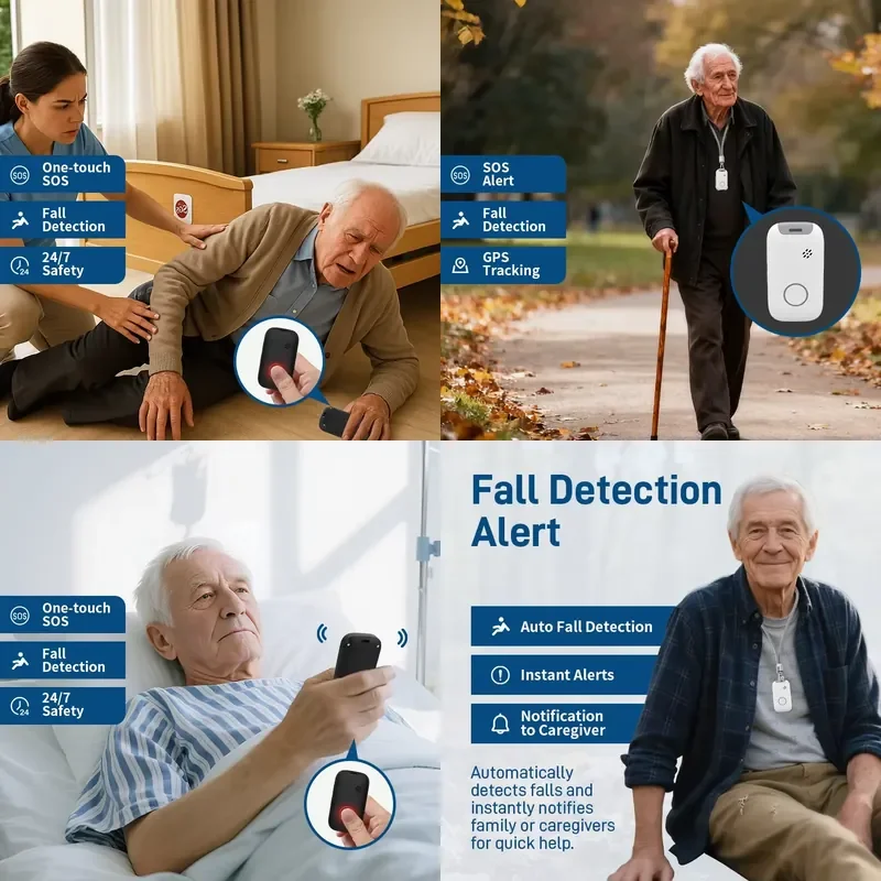 Remote Patient Monitoring Eview Personal Emergency Call GPS Pendant Outdoor Fall Alarm Location Tracker with Branded User