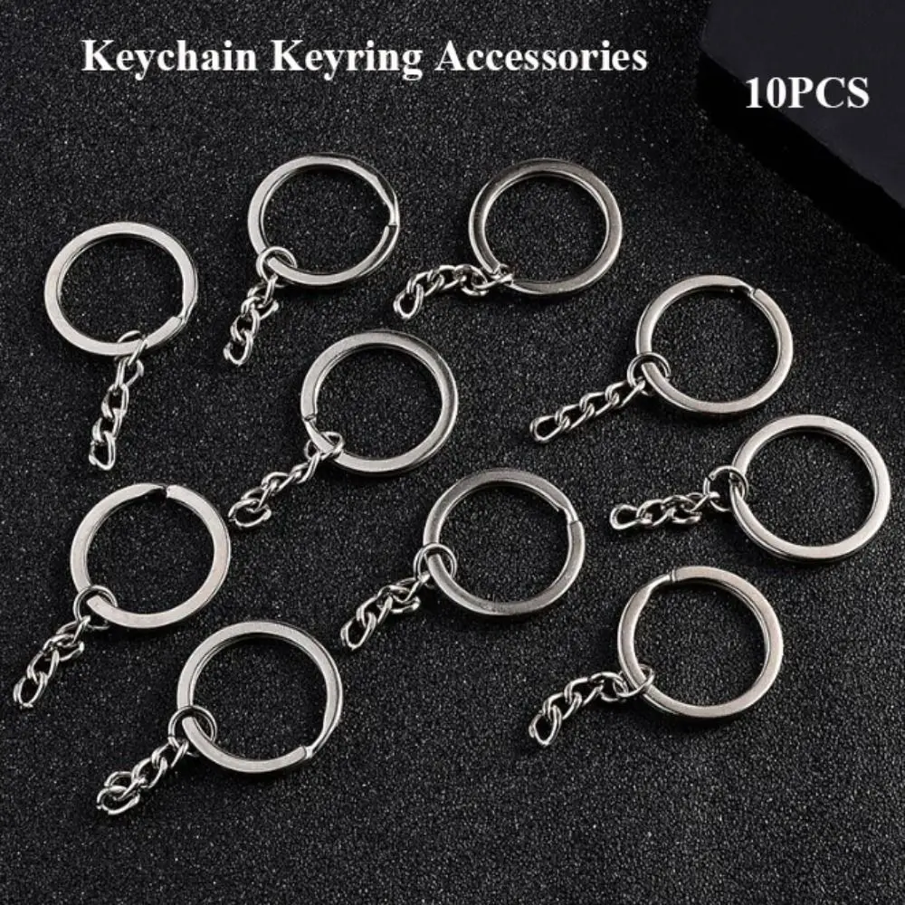 10pcs 3 Sizes New Metal DIY Key Ring Silver EDC Key Ring Key Chain Outdoor Keychain Carabiner Locking