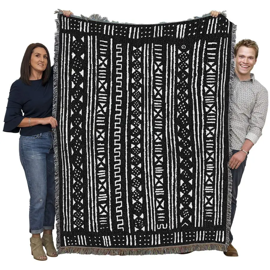 

Грязевое тканевое одеяло в африканском стиле, африканский культурный подарок, гобелен, плетеный из хлопка, сделано в США, 72x54