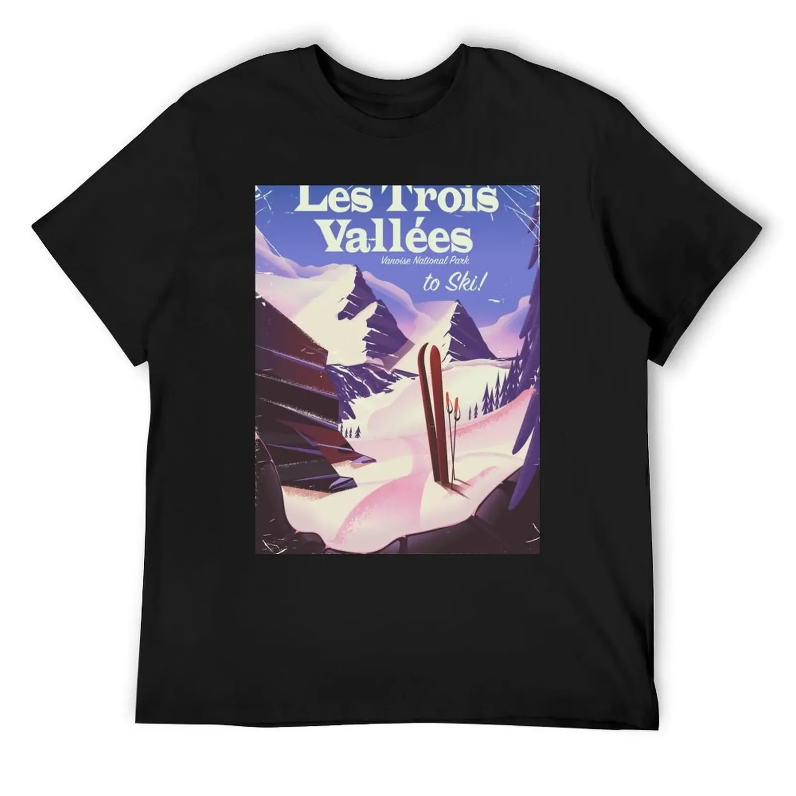 

Les Trois Vallées Ski travel poster T-Shirt funny gifts oversized t shirt shirts graphic tee funny meme t-shirts T-shirt men