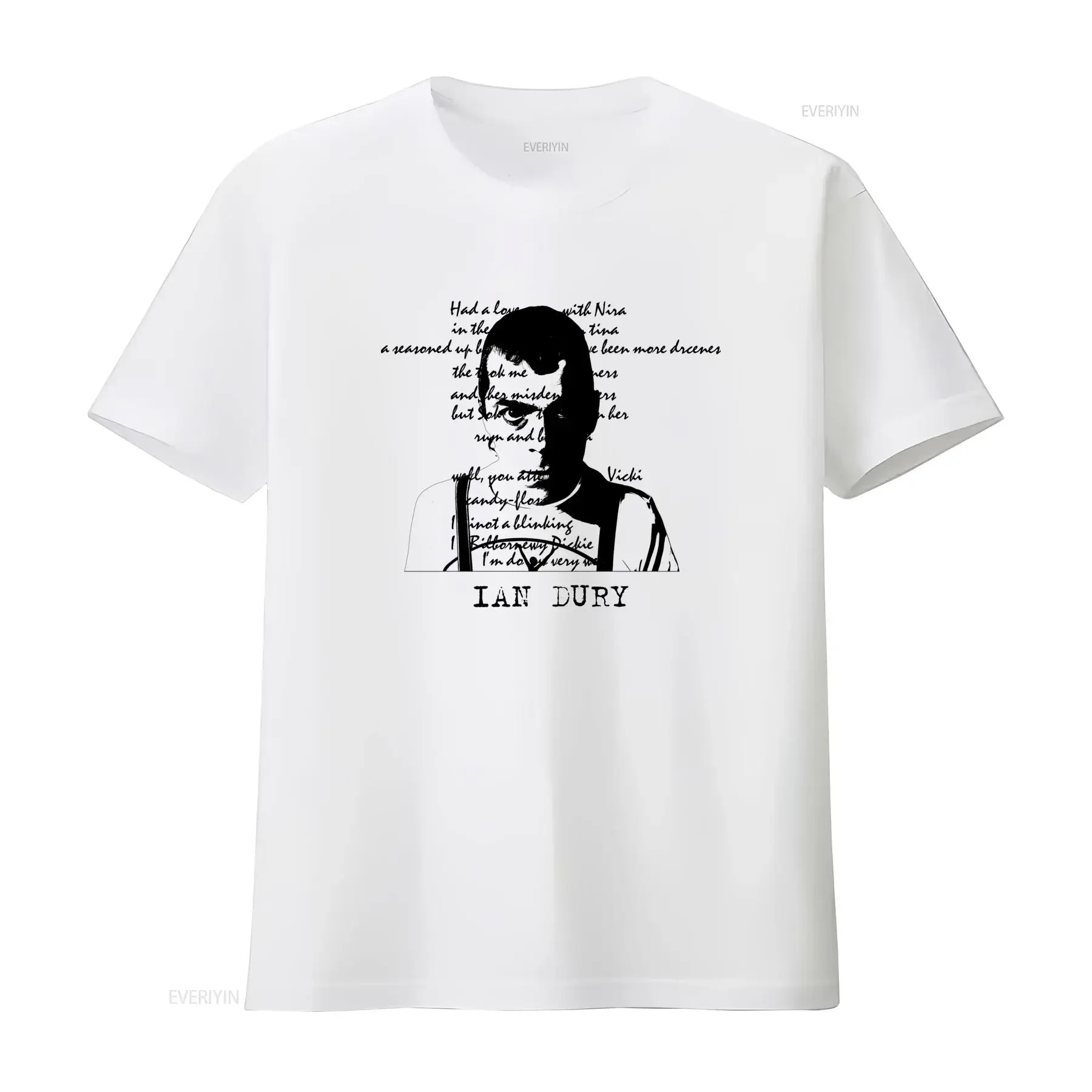 Ian Dury T Shirt Vintage Style with Unique Typography Print Perfect for Music Lovers vintage Washed Top For Everyday Wear
