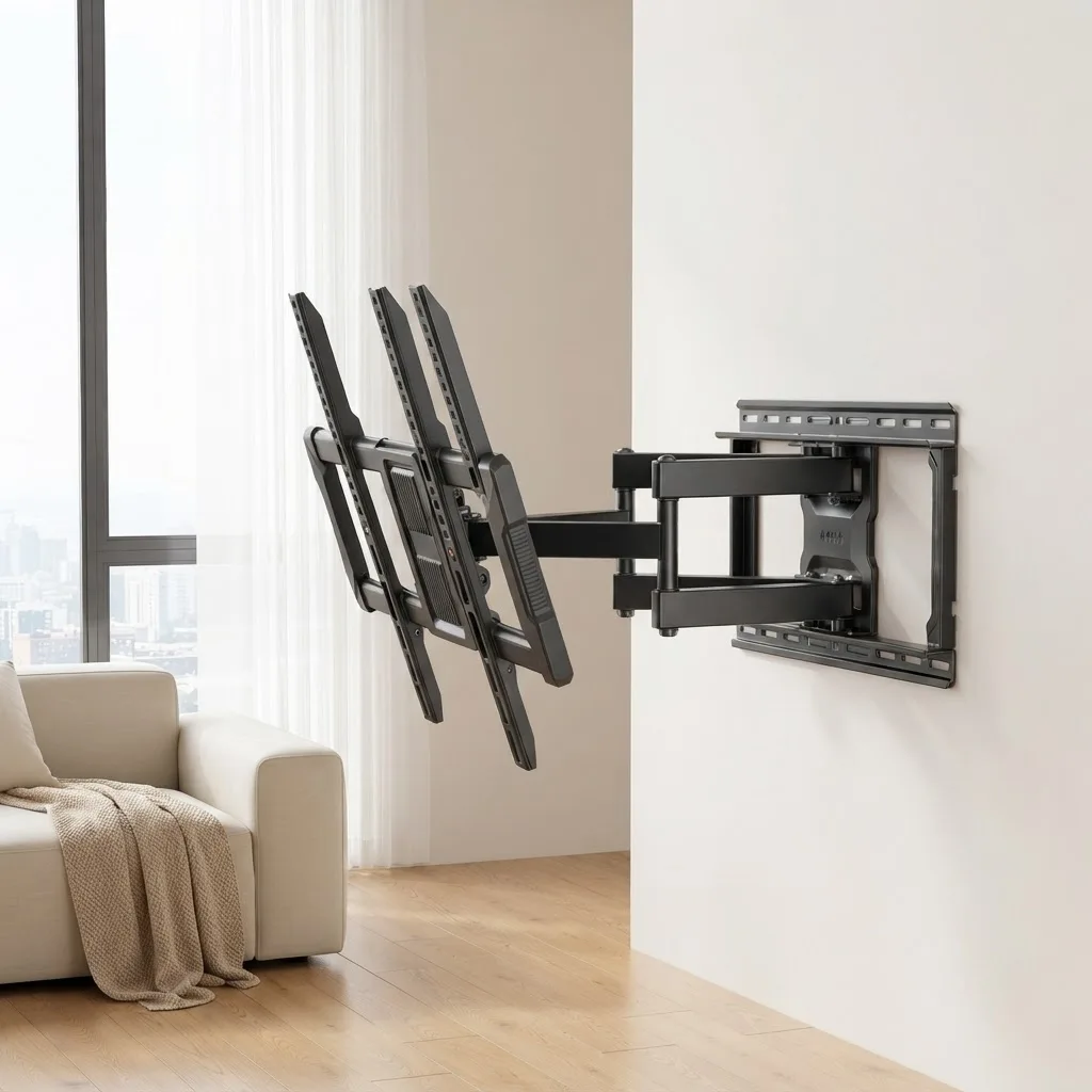 TV Wall Mount Full Motion for 42–97 inch TVs up to 132 lbs | UL-Listed TV Mount Bracket with Tool-Free Tilt, Swivel, Extension, 12″/16″ Wood Studs, Max VESA 600 X 400mm