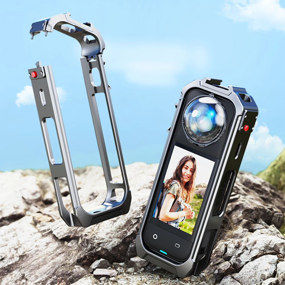 Jaula de marco de Metal/plástico para Insta360 X5, soporte de marco, carcasa protectora, soporte Compatible con accesorio Insta 360 X5