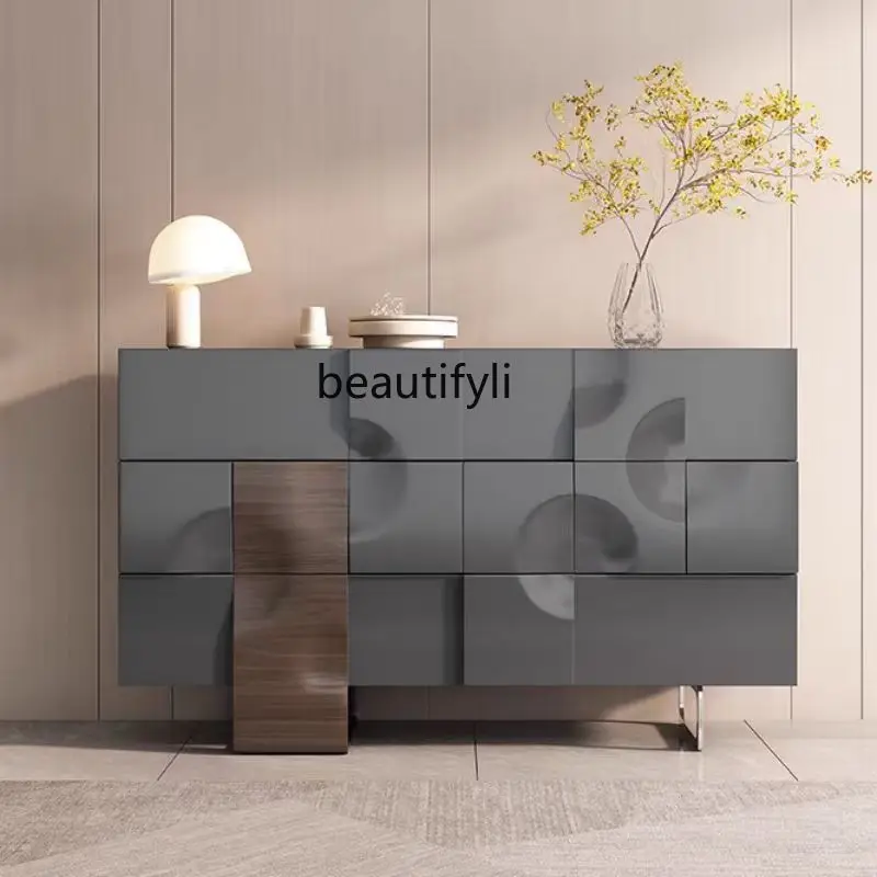 

Nordic Light Luxury Solid Wood Chest of Six Drawers Simple Bedroom Chest of Drawers Home Entrance Cabinet Living Room Locker