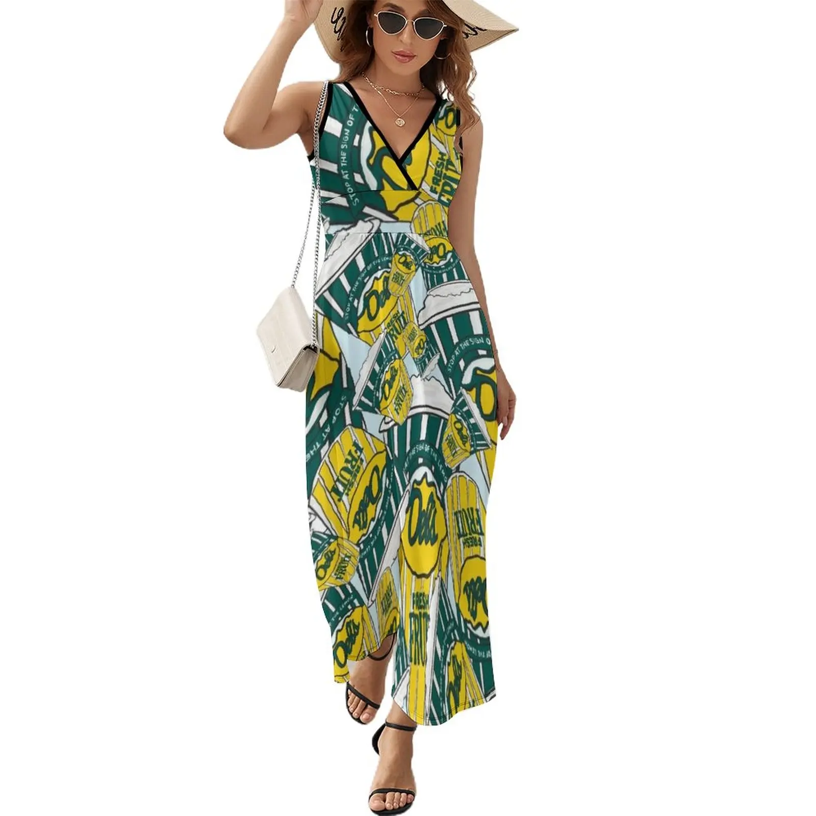 

Dels Classic Lemon Sleeveless Dress women's summer jumpsuit luxury women's party dress evening prom wedding guest dress 2024