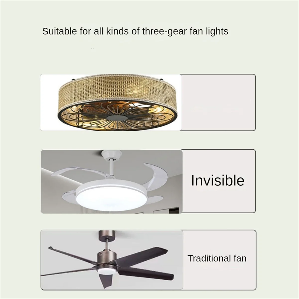 Universal Ceiling Fan Remote Control Kit Replacement, 3-Speed & Timing, Remote Replacement for AC Ceiling Fan LightB84B