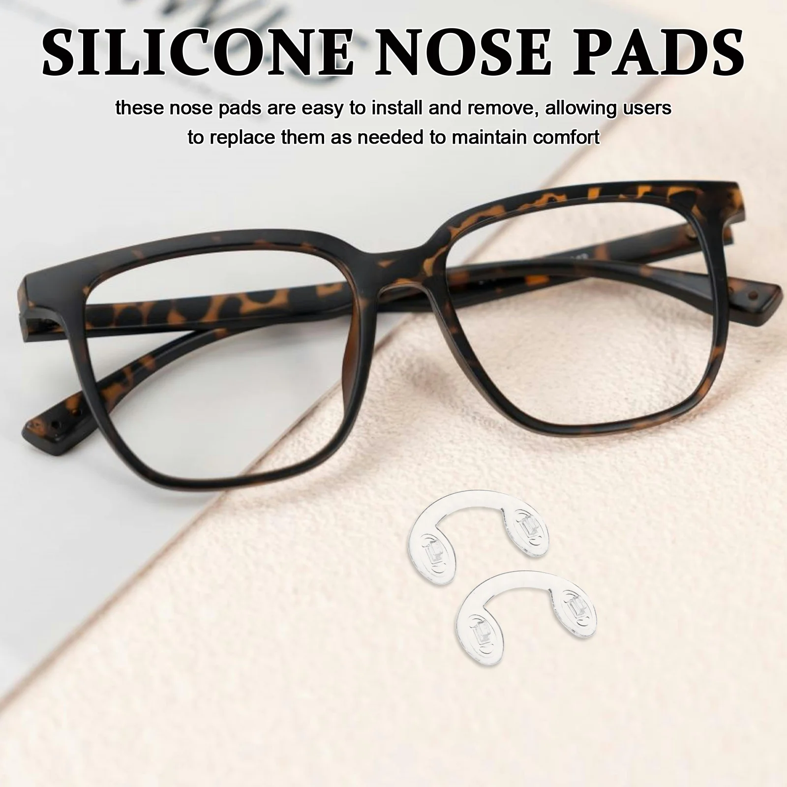 

6Pcs Clear U Shaped Nose Pads Silicone Anti Slip Insert for Glasses Frames Improved Stability for Sports Work and Everyday Use