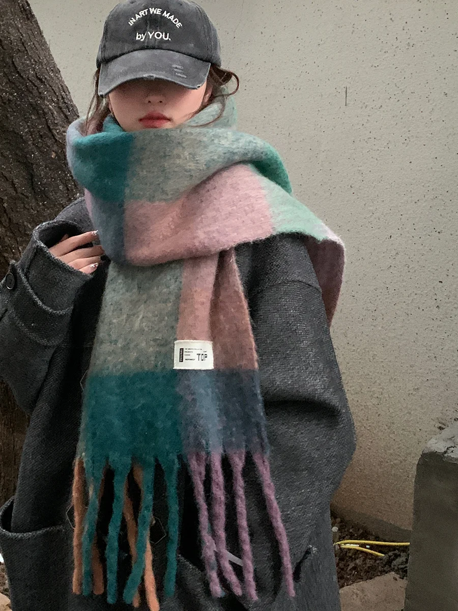 Scarf For Women Winter Korean Version Versatile Stylish High-End Student Versatile Scarf Shawl Warm