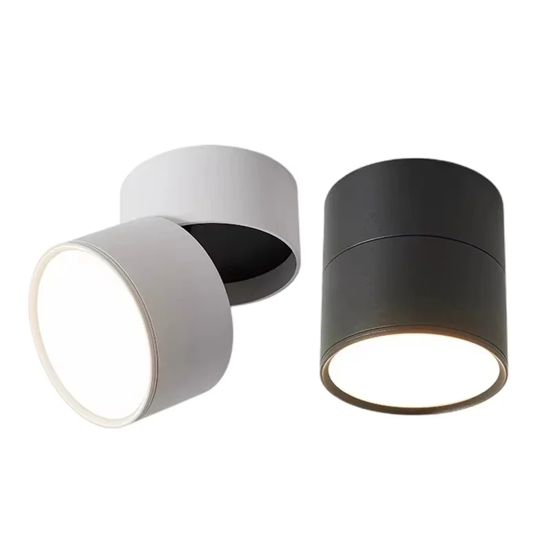 

Диммируемый потолочный светильник с COB-матрицей, поверхностное крепление, антибликовый вращающийся светильник, 220 В, золотые, белые, черные точечные светильники