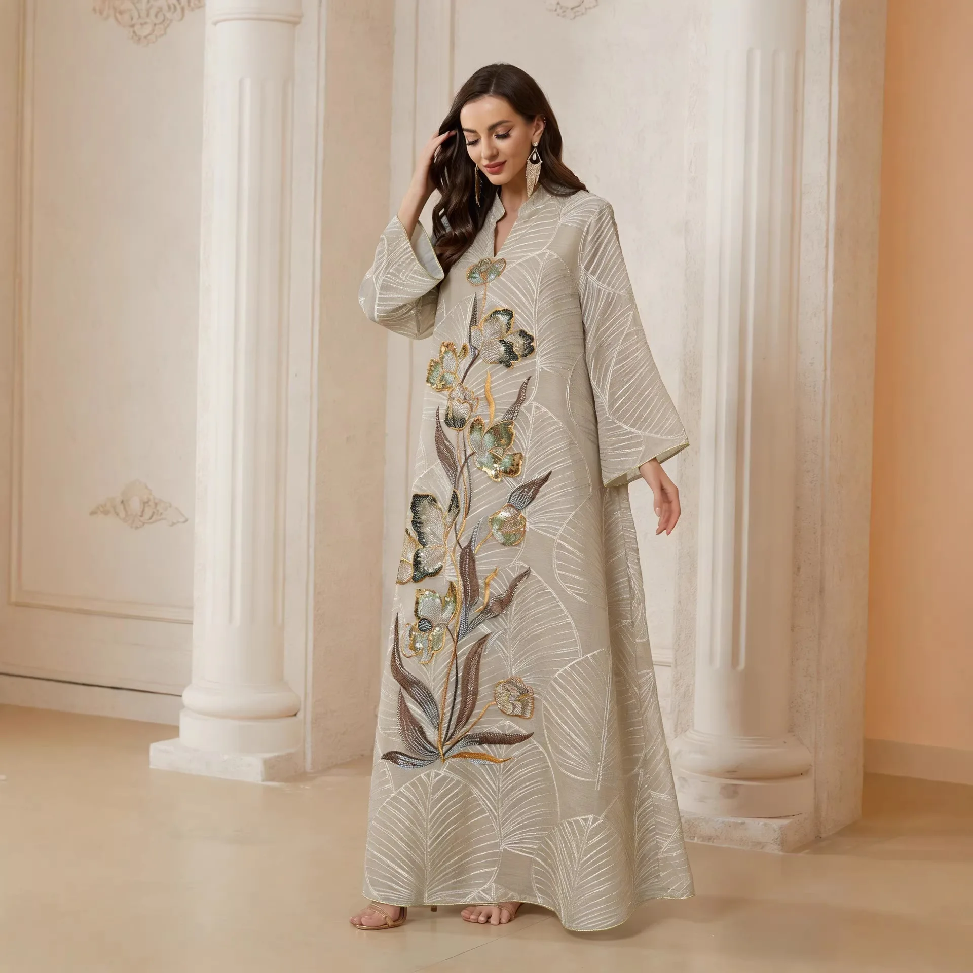 Dubai Mesh Embroidery Women Dress Abaya Islam Party Dresses Muslim Jalabiya Ramadan Vestidos Largos Arab Long Robe Morocco 2026 4