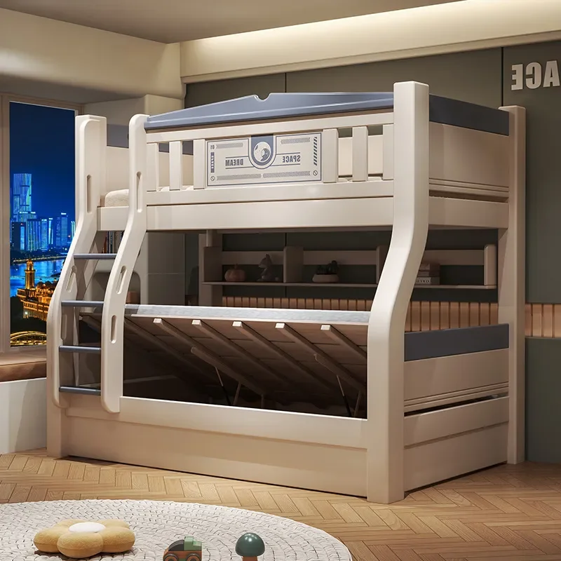 for All Solid Wood Children Bunk Bed Upper and Lower Beds Princess Style Small Apartment Child and Mother High Low Bunk Beds