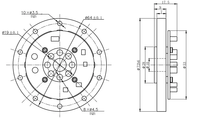 X-ST75 Overload protection 5 to 100 N.m Joint Torque Sensor factory