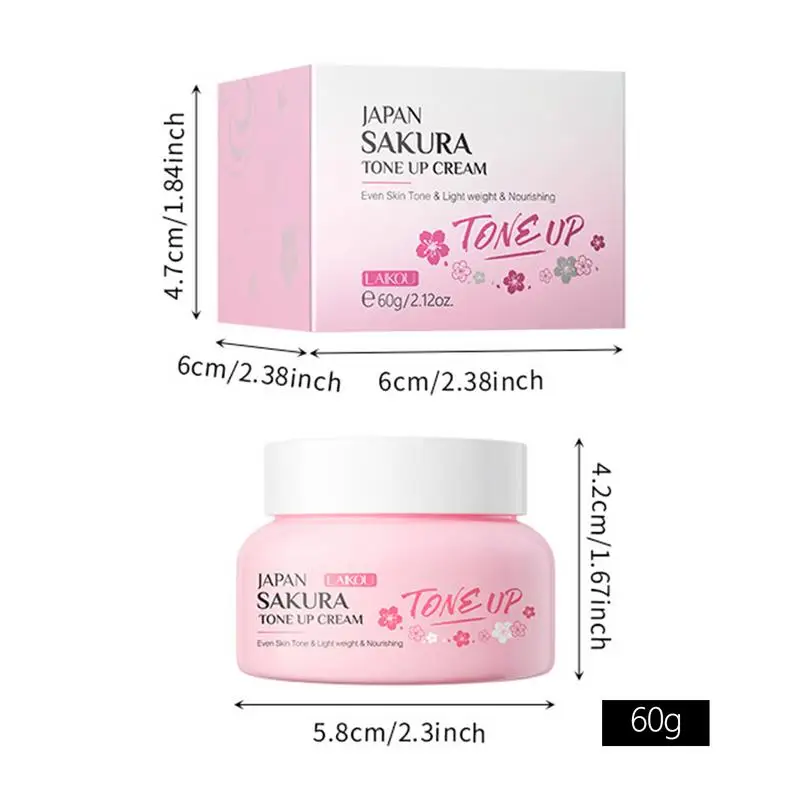 60g Sakura Blossom Moisturizer Moisturizing Tone-up Cream for Women\'s Face Fast Absorption Tone-Up Whitening Cream Skin Care