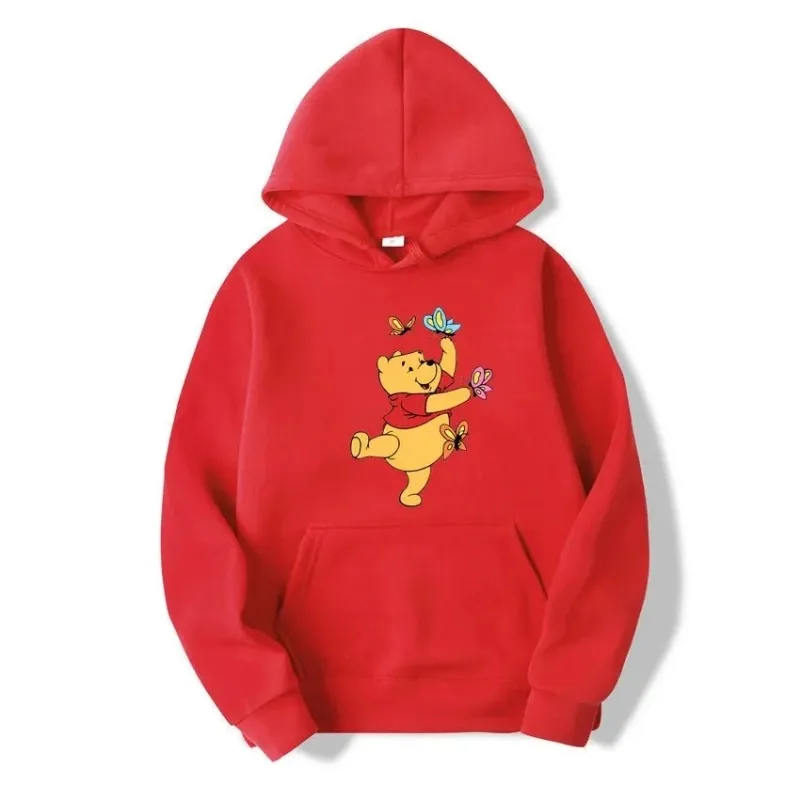 Fashion Cartoon Kawaii Bear Winnie The Pooh Women Harajuku Cute Anime Y2K Pattern Street Sweatshirt 90\'s Hoodie