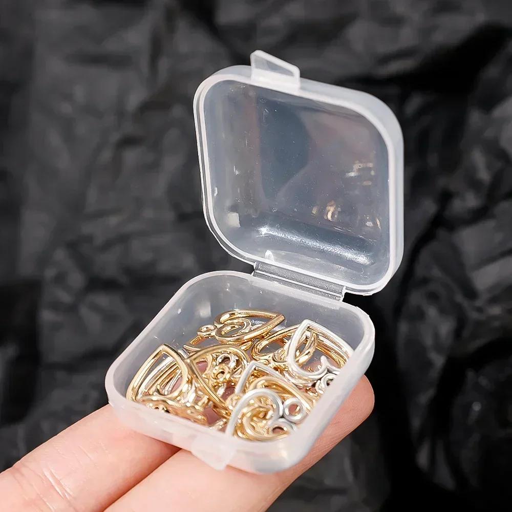 1-100pcs Mini Storage Box Transparent Square Plastic Case for Earring Ring Jewelry Packaging Portable Grocery Storage Organizer