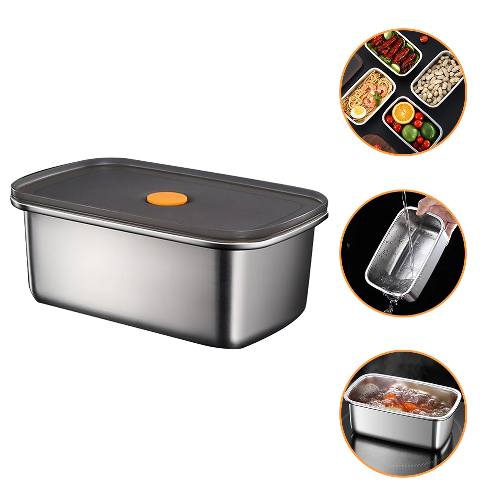 

Ланч-бокс из нержавеющей стали, контейнеры для хранения пищевых продуктов для удобного серебряного силикагеля с крышками