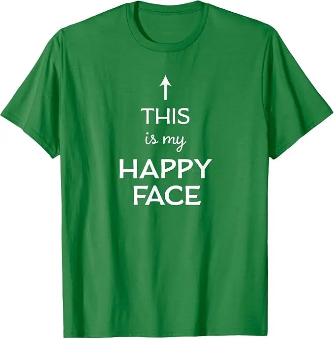 Das ist mein glückliches Gesicht - Herren- und Damen-T-Shirt Y2k Persönlichkeits-Lebensstil-Sprüher-T-Shirt Humor Lustiges Weiches Baumwoll-T-Shirt mit Schriftzügen – Detail 16